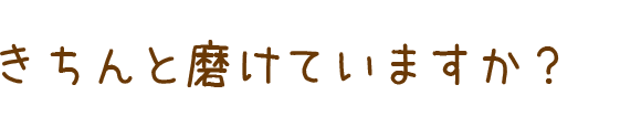 きちんと磨けていますか？